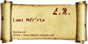 Lami Márta névjegykártya